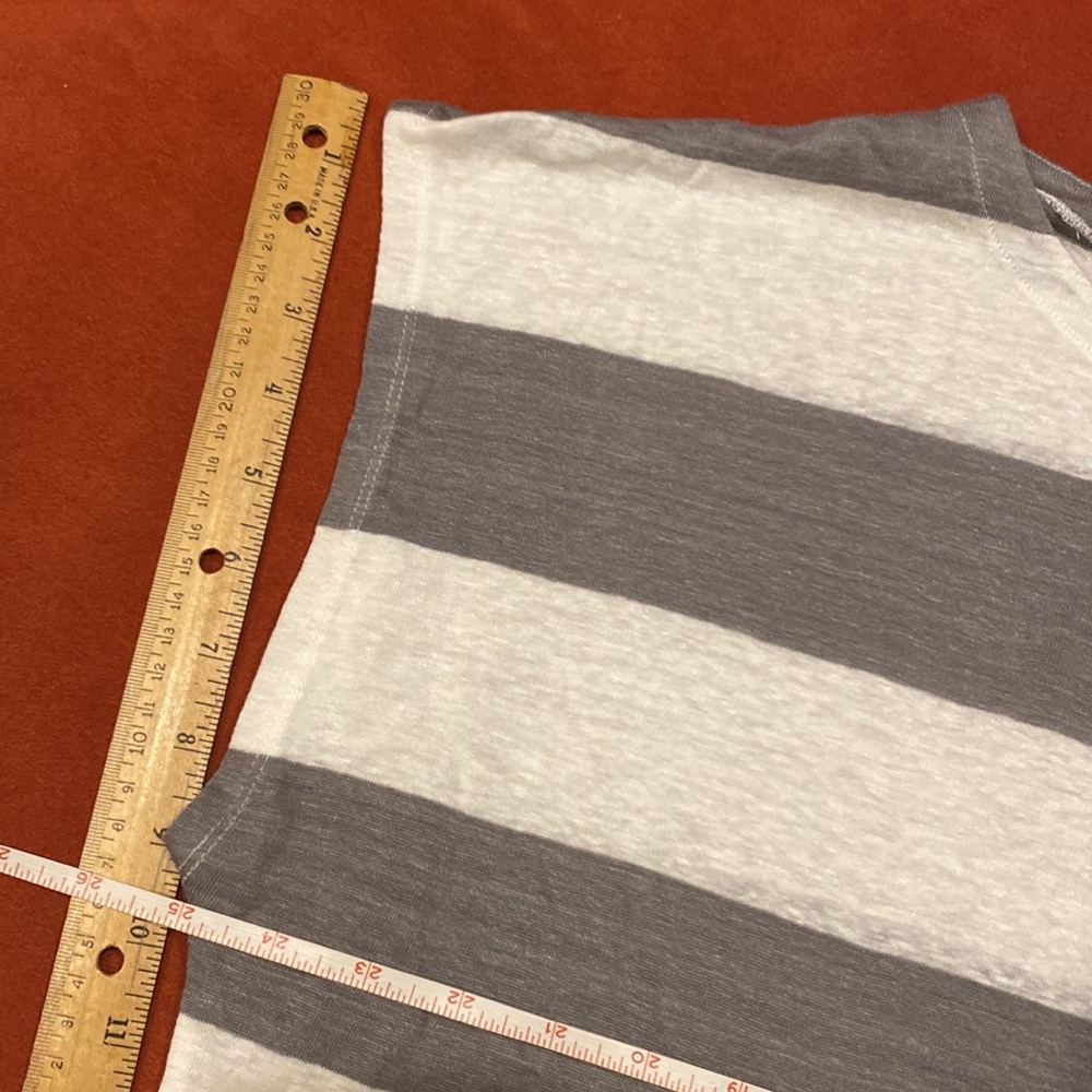 Eileen Fisher NWOT linen white with gray boxy stripes top size XL - Picture 8 of 9